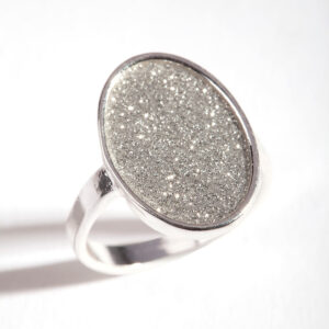 Oval Glitter Ring