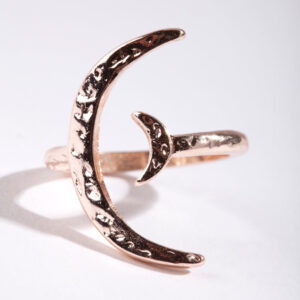 Rose Crescent Moon Open Ring