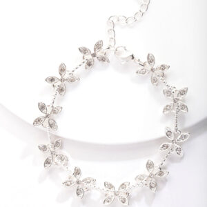 Crystal Silk Flower Bracelet