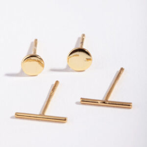 Disc & Line Stud Earring Pack