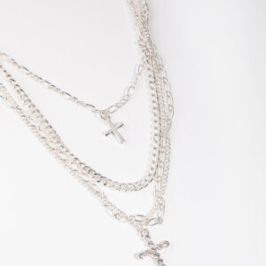Mix Chain Cross 4-row Necklace