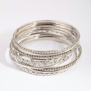 Rhodium Statement Bangle Pack