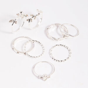 Leaves Ring Stack 8-Pack