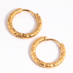 Stainless Steel Molten Hoop Earrings