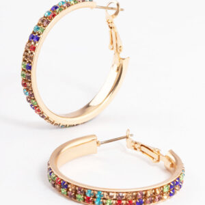 Medium Double Cupchain Hoop Earrings