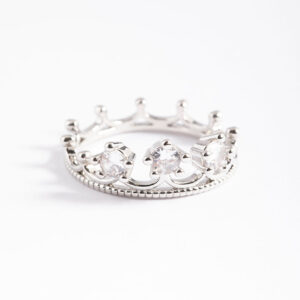 Rhodium  Crown Ring
