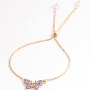 Lilac Pave Butterfly Toggle Bracelet