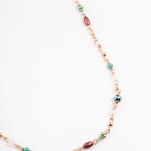 Mixed Facet Beaded Long Necklace