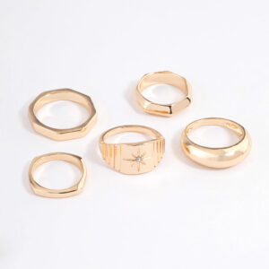 Mixed Shape Star Ring 5-Pack