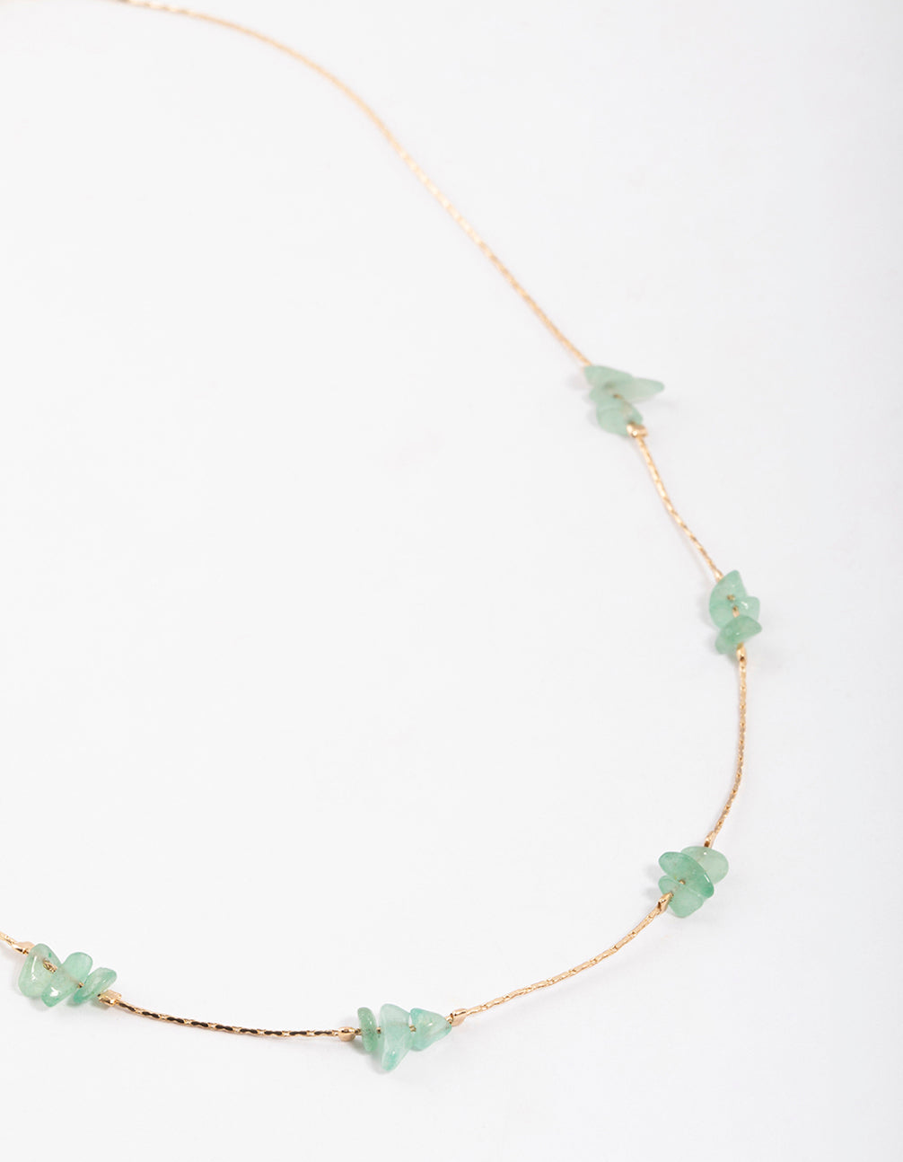 Green Aventurine Mini Station Dainty Necklace