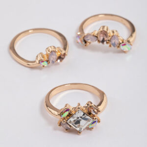 Rose Opal Embellished Ring Pack