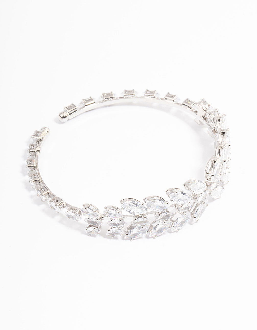 Rhodium Statement Marquise Wrist Cuff