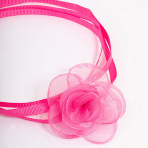 Pink Mesh Ribbon Choker