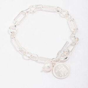 Chunky Coin & Pearl Bracelet