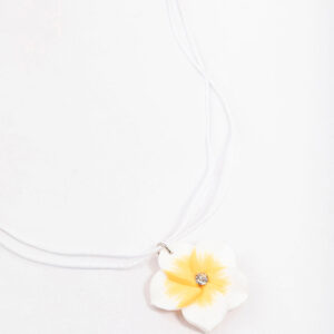 Rhodium Rope Frangipani Short Necklace