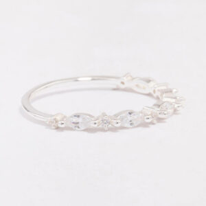 Alternating Marquise Round Ring