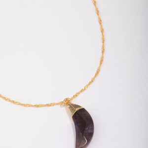 Crescent Amethyst Pendant Necklace