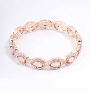 Rose Marquise & Pink Stretch Bracelet