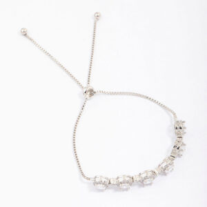 Rhodium Halo  Bracelet