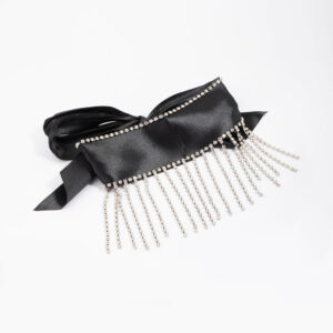 Black Fabric Drop Choker