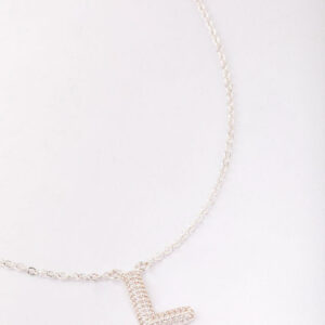 Letter L Pave Pendant Initial Necklace