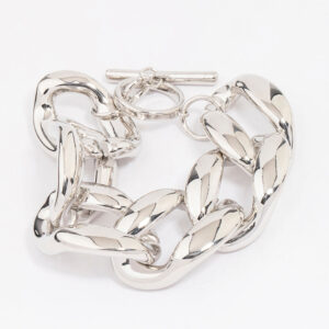 Rhodium Chunky Short Chain Bracelet