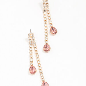 Double Pink Pear Earrings