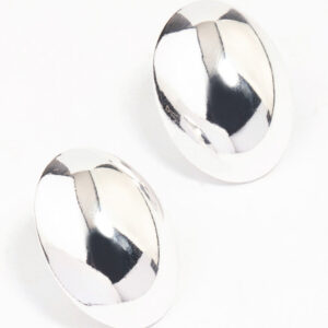 Egg-Shaped Dome Stud Earrings