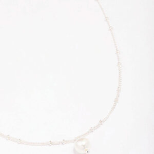 Ball Chain Pearl Pendant Necklace