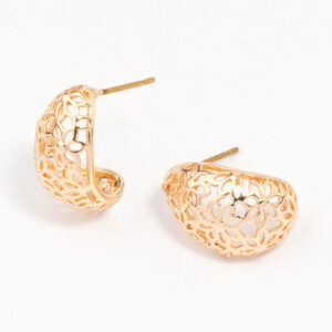 Intricate Cut-Out Teardrop Hoop Earrings