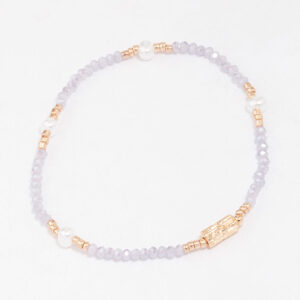Lilac Beaded & Pearl Bracelet