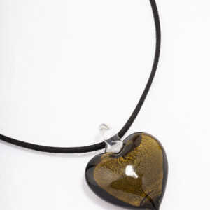 Puffy Heart Cord Pendant Necklace