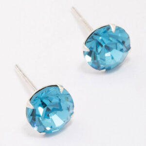 Blue Czech Crystal Stud Earrings