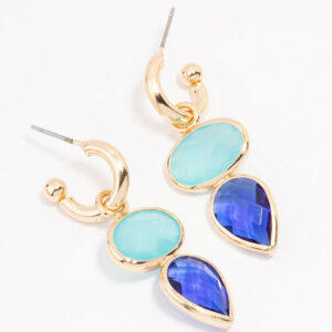 Blue Organic Stone Earrings