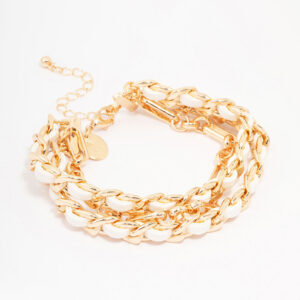 Woven Chunky Layered Chain Bracelet