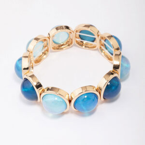 Acrylic Blue Circle Stretch Bracelet