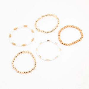 & Wooden Beaded Bracelet 5-Pack