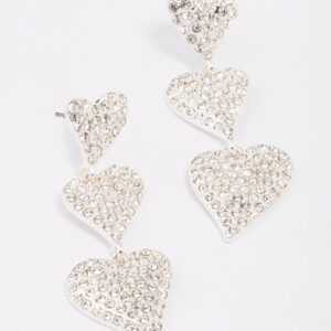 Triple Heart Drop Earrings