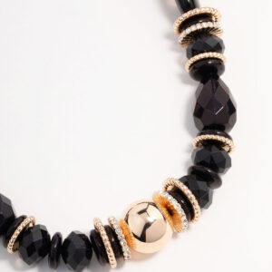 Beaded Black Statement Necklace