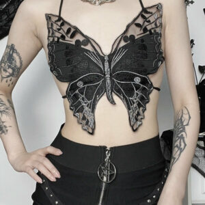 Butterfly in dark cami top