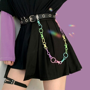 Y2k punk lolita rainbow candy chain belt